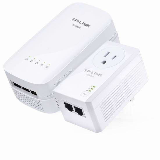  金盒头条：历史新低！TP-Link AV500 AC750 TL-WPA4530 双功能 无线扩展+电力线网络适配器/电力猫2件套 94.99元限时特卖并包邮！