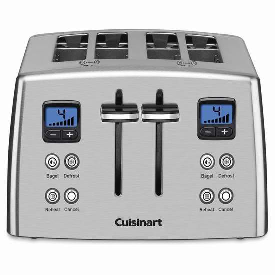  Cuisinart 美膳雅 CPT-435C 不锈钢4片烤面包机6折 89.99加元包邮！