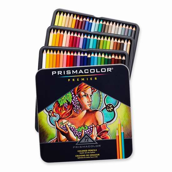  金盒头条：史低价！精选9款 Prismacolor 专业彩色铅笔、着色书套装等3.7折起限时特卖！