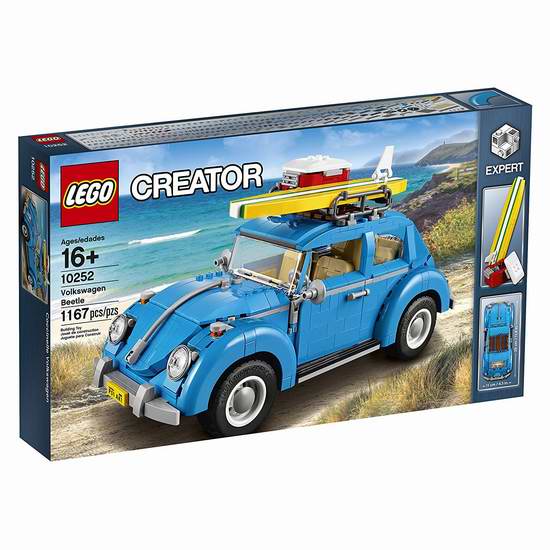  Lego 乐高 10252 创意者专家系列 大众甲壳虫汽车积木套装（1167pcs） 103.99元限时特卖并包邮！