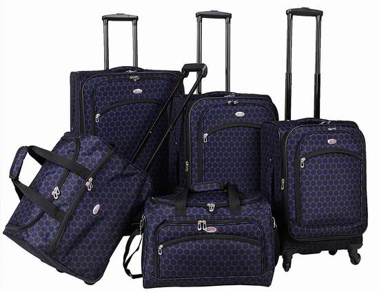  售价大降！历史新低！American Flyer Favo 轻质可扩展拉杆行李箱5件套2.9折 88.41元限时清仓并包邮！