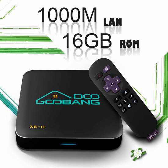  2017最新版 GooBang Doo XB-II 4K超高清双频千兆四核流媒体播放器/网络电视机顶盒 92.99加元限量特卖并包邮！
