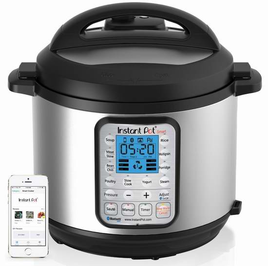  Instant Pot IP-Smart Smart-60 豪华无线蓝牙全自动14合一多功能电压力锅 151.95加元包邮！