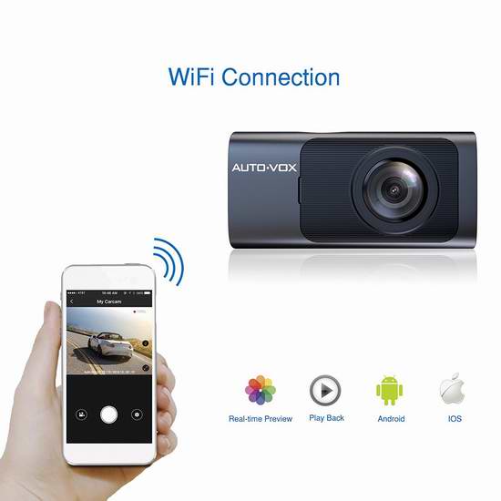  AUTO-VOX D7 WiFi 1080P全高清超大广角超级夜视GPS行车记录仪 107.99元限量特卖！