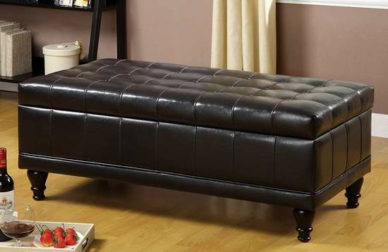 Furniture of America Enitial Lab Vince 实木储物脚踏收纳凳5.7折 161.19加元包邮！