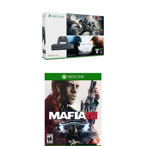  节礼周大促：历史新低！Xbox One S 500GB 家庭娱乐游戏机+Gears and Halo（4个游戏）+《黑手党III》套装 329.99元限时特卖并包邮！