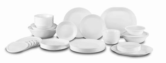 历史最低价！Corelle 康宁 Livingware 12人 纯白餐具72件套4.7折 159.99加元包邮！