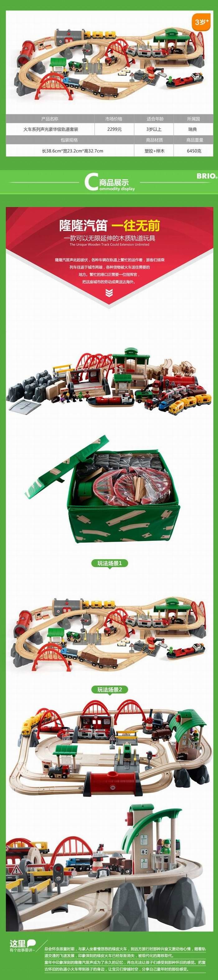 瑞典 BRIO 33052 火车系列 声光轨道豪华级套装 230.97加元包邮！会员专享！