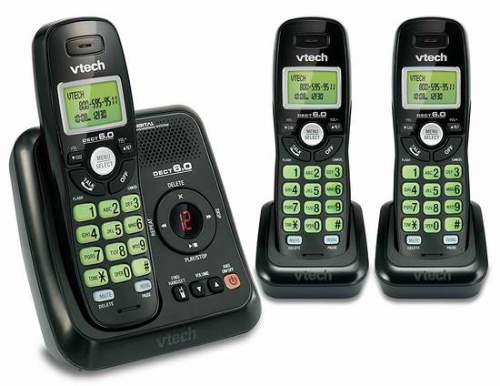  历史新低！VTech 伟易达 DECT 6.0 CS6124-31 无绳电话系统 38.49元限时特卖并包邮！