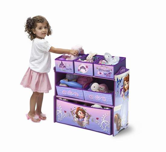  历史新低！Delta Children 迪士尼索菲亚主题豪华儿童玩具收纳架 32.49元限时特卖！