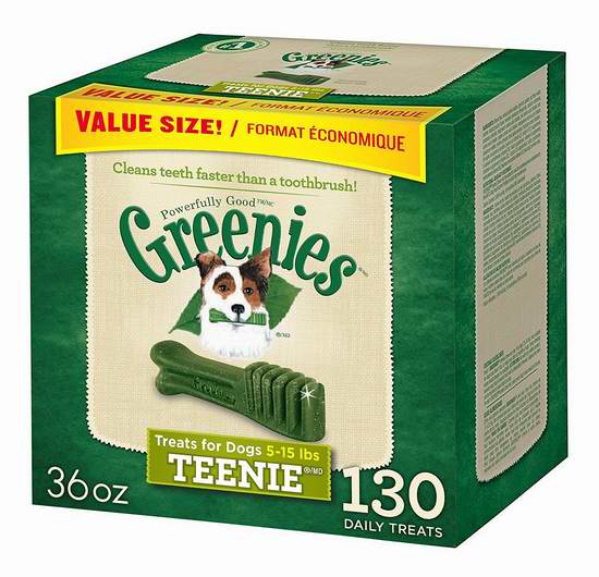  Greenies 狗狗洁齿骨130块 44.64加元（原价 49.99加元）+包邮！狗狗超爱！