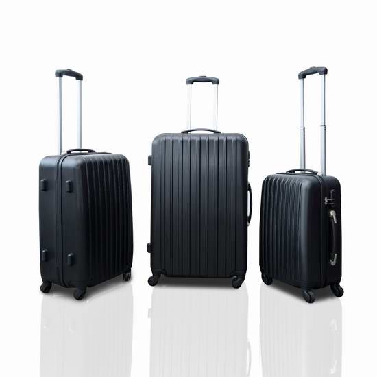  历史新低！HomCom Spinner 硬壳拉杆行李箱三件套 128.26元限时特卖并包邮！
