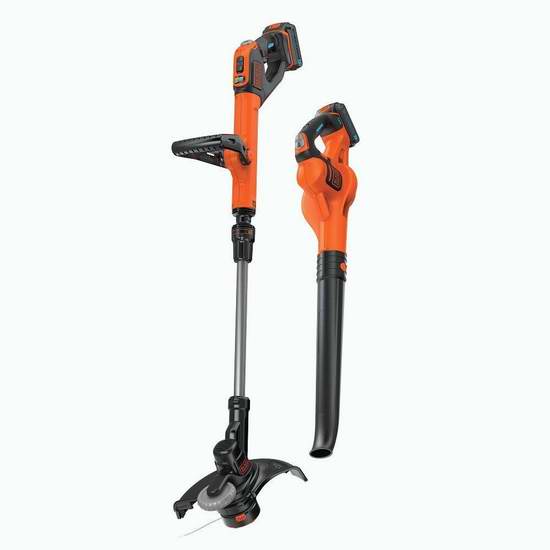  秒杀黑五！历史新低！BLACK + DECKER LCC520BT 20V Smartech Max 智能电池 无绳吹扫机+草坪修边机4.1折 95.34加元包邮！