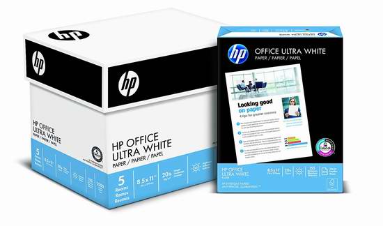  历史新低！HP Everyday Papers 高质量超白打印复印多用途纸（2500张）4.2折 19.96加元限时特卖！