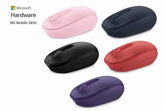  历史最低价！Microsoft 微软 1850 无线便携鼠标 9.99元限时特卖！5色可选！