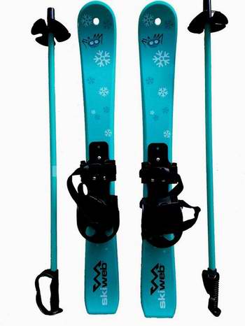  Skiweb 2-4岁儿童滑雪板+滑雪杖套装 63.74加元限量特卖并包邮！