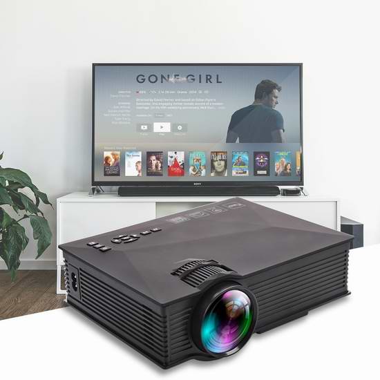  历史新低！Hosamtel UC40+ TFT 便携式800流明1080P 3D LED家庭影院投影仪4.9折 43.99加元包邮！