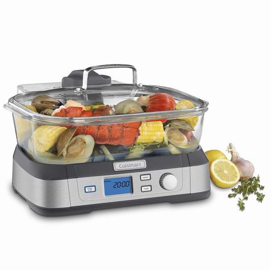  CUISINART CookFresh 数字控制 强力蒸汽玻璃电蒸锅 195.49加元限时特卖并包邮！