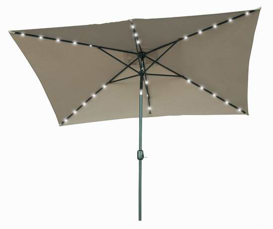  Trademark Innovations 10x6.5英尺矩形太阳能照明庭院遮阳伞 68.85加元限量特卖并包邮！