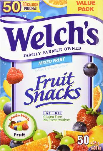  Welch's Fruit Snacks 纯果汁水果软糖（50粒，1.25公斤）6.8折 18.59元限量特卖！