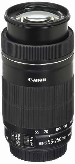  历史最低价！Canon 佳能 EF-S 55-250mm F/4-5.6 IS STM 远摄变焦镜头5折 199加元限时特卖并包邮！