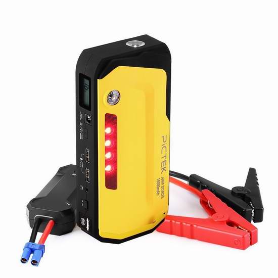  Pictek 600A 18000mAh 五合一便携式移动电源/充电宝/手电筒/指南针/汽车电瓶紧急启动电源 105.99加元限量特卖并包邮！