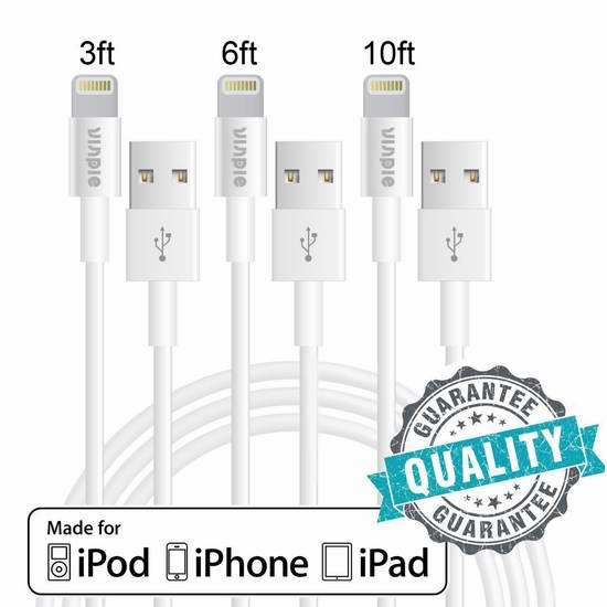  Vinpie Lightning to USB 数据线3套装 11.19元限量特卖！