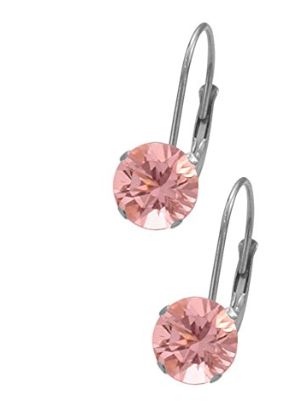  Elite Jewels6毫米施华洛世奇元素浅粉色水晶耳钉 23.99加元限量特卖，原价 69.95加元，包邮