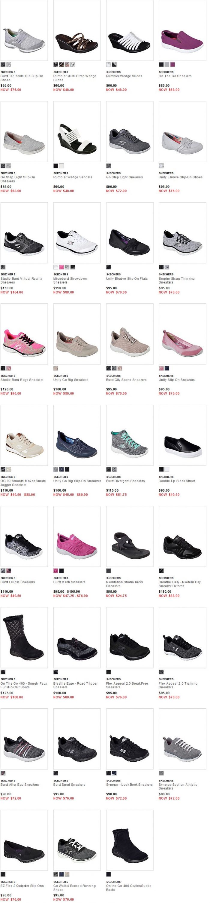 精选 35款 SKECHERS男女休闲鞋，凉鞋 4.5折起特卖，额外再享受 8折，折后低至 19.8加元！