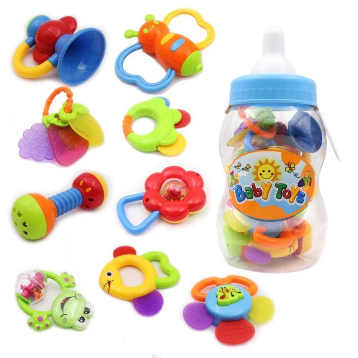  Wishtime 宝宝第一个摇铃和牙胶玩具9件套 19.71加元限量特卖，原价 29.99加元