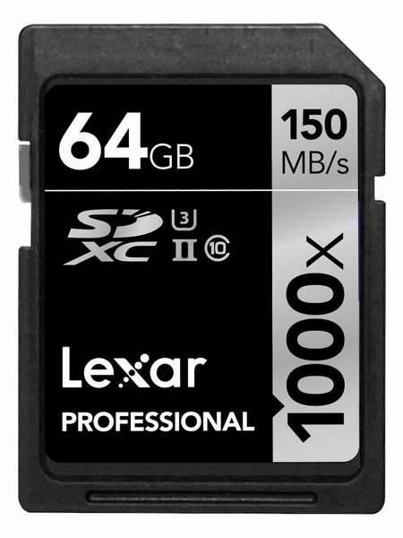  Lexar 雷克沙 Professional 1000x 64GB高速SDXC存储卡 40.26加元限时特卖并包邮！