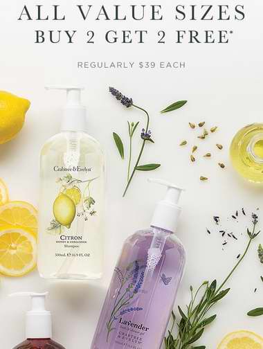  Crabtree & Evelyn 瑰珀翠 精选31款洗浴洗发洗手大包装超值装买二送二并包邮！特卖区精选14款超值礼盒及单品5折起清仓！