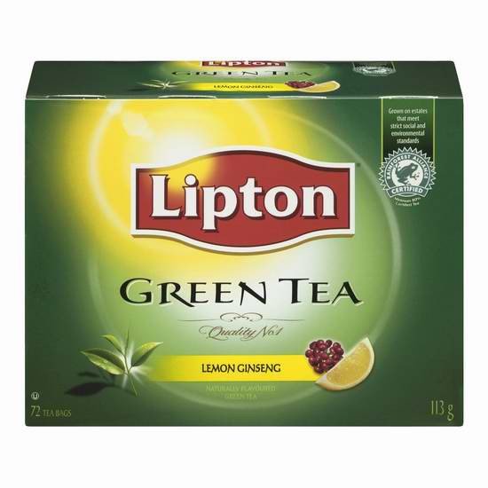  Lipton 柠檬人参味绿茶72袋装 4.25加元包邮！多种味道可选！