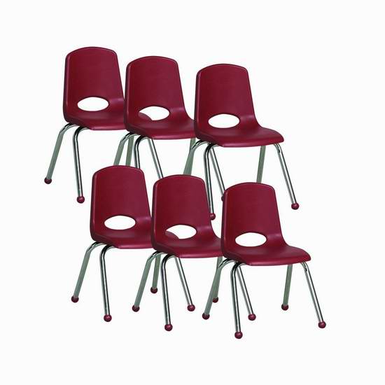  历史新低！ECR4Kids 14英寸学校儿童椅子6件套2.9折 88.07加元限时清仓并包邮！