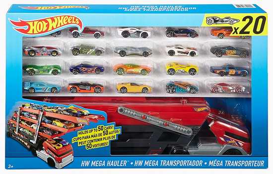  历史最低价！Mattel DRB32 风火轮汽车运输车+20小车超值套装 27.67加元限时特卖！