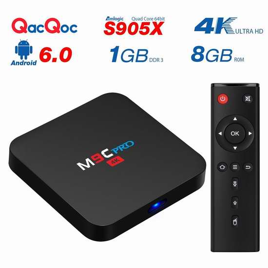  QacQoc M9C Pro 4K高清四核流媒体播放器/网络电视机顶盒 45.04加元限量特卖并包邮！