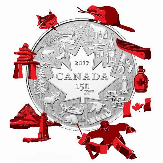  2017加拿大国庆150周年《Heart of Our Nation》纯银纪念币 19.95加元销售并包邮！