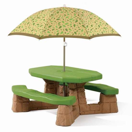  Step2 Naturally Playful 儿童庭院餐桌椅带伞套装 96.06加元限时特卖并包邮！