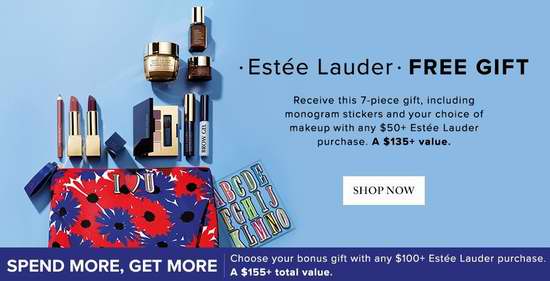  Estee Lauder 雅诗兰黛 购物满50加元，送价值135加元7件套大礼包！