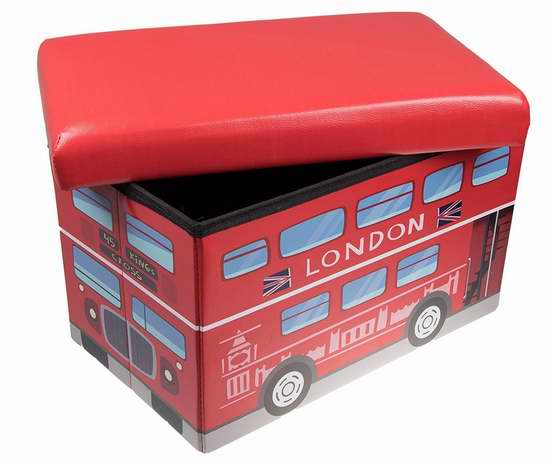  白菜价！历史新低！Clever Creations 高级红色伦敦双层巴士 儿童收纳凳2.3折 5.89加元清仓！