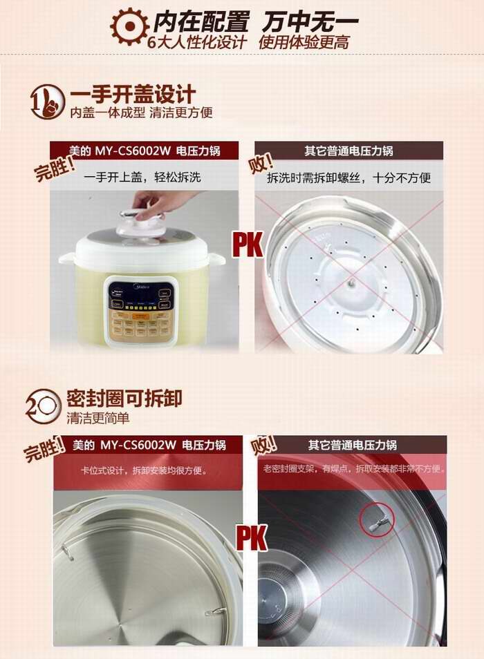 历史新低！Midea 美的 MY-CS6002W 快煲7合1多功能电压力锅 89.99加元包邮！