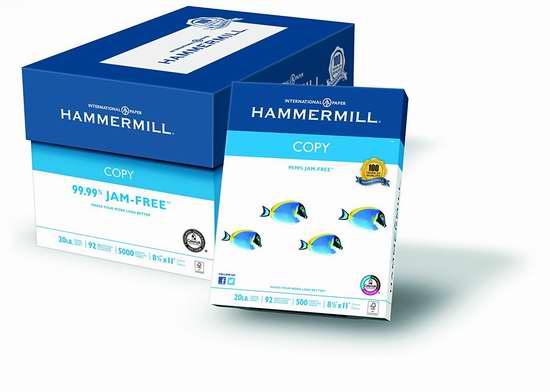  历史新低！Hammermill 20-Pound 复印打印纸5000页 41.99加元限时特卖并包邮！