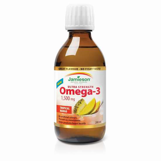  历史新低！Jamieson 健美生 Omega-3 热带水果味 鱼油口服液200ml 13.47加元限时特卖！