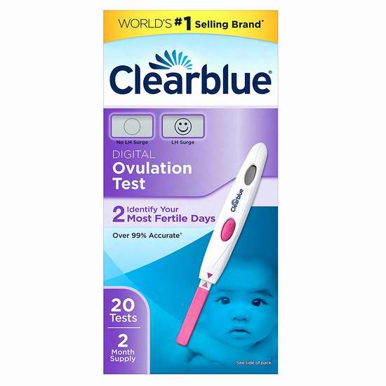  历史新低！Clearblue 可丽蓝 Ovulation 数字式排卵测试笔20件套 39.99加元限时特卖并包邮！