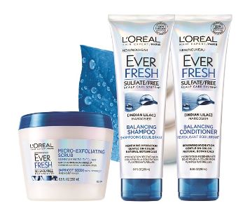  免费索取 L'Oreal 欧莱雅 Ever Fresh 洗发液/护发液/磨砂膏 试用品！