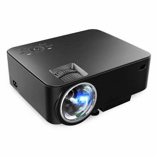  RUISHIDA T20 便携式1500流明1080P家庭影院投影仪 87.99加元限量特卖并包邮！两色可选！
