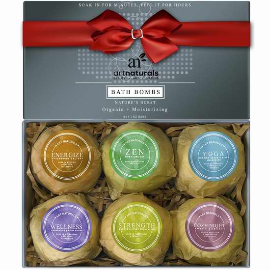  ArtNaturals Bath Bombs 手工水疗精油保湿气泡沐浴球礼盒装（4盎司 x 6） 23.75加元限量特卖！