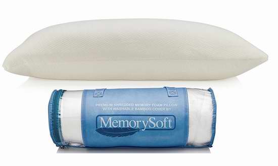  MemorySoft 高级记忆海绵 竹纤维薄型枕头 21.22加元限量特卖！