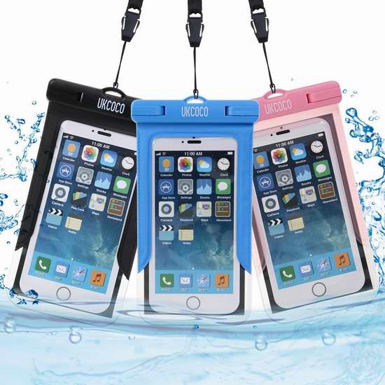  UKCOCO 通用透明手机防水保护袋3件套 9.88加元限量特卖！