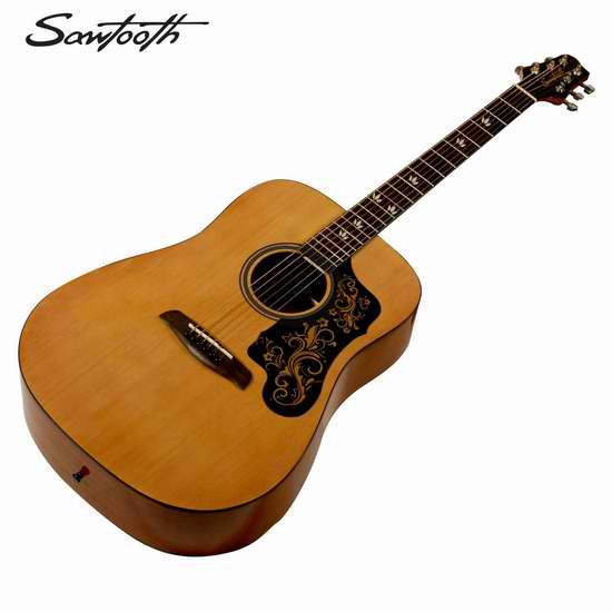  历史新低！Sawtooth ST-ADN-D-KIT-1 全尺寸原声吉他3.3折 79.99 加元限时特卖并包邮！